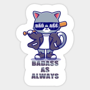 Badass Cat Sticker